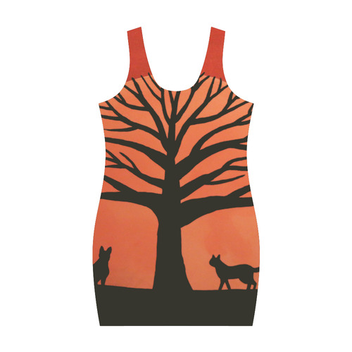 Spooky Cat Tree Medea Vest Dress (Model D06)