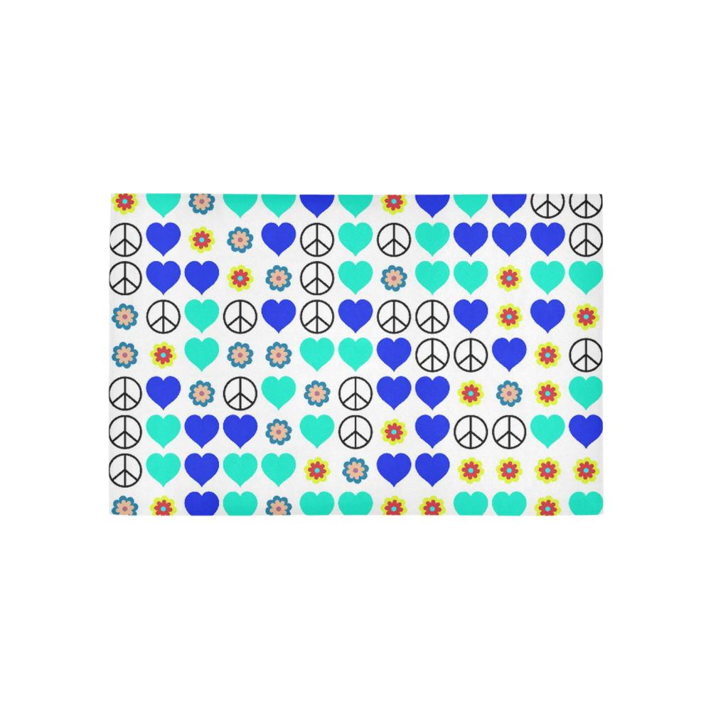 peace and love, blue Area Rug 5'x3'3''