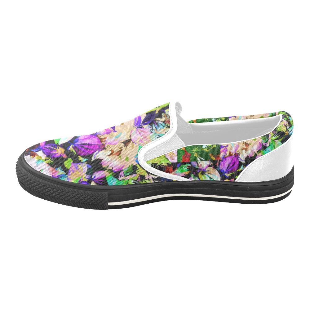 Foliage Patchwork #14 - Jera Nour Women's Unusual Slip-on Canvas Shoes (Model 019)