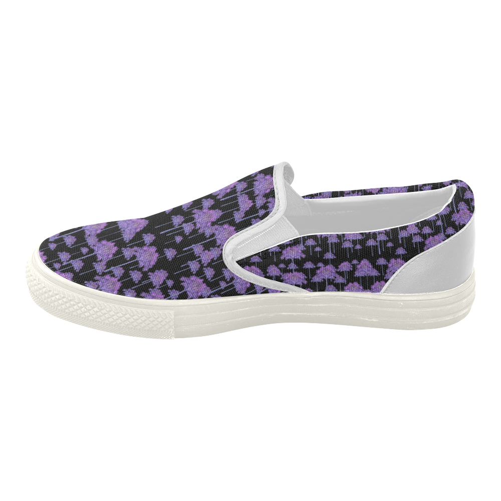 Palm Tree Motif Pattern Women's Slip-on Canvas Shoes (Model 019)