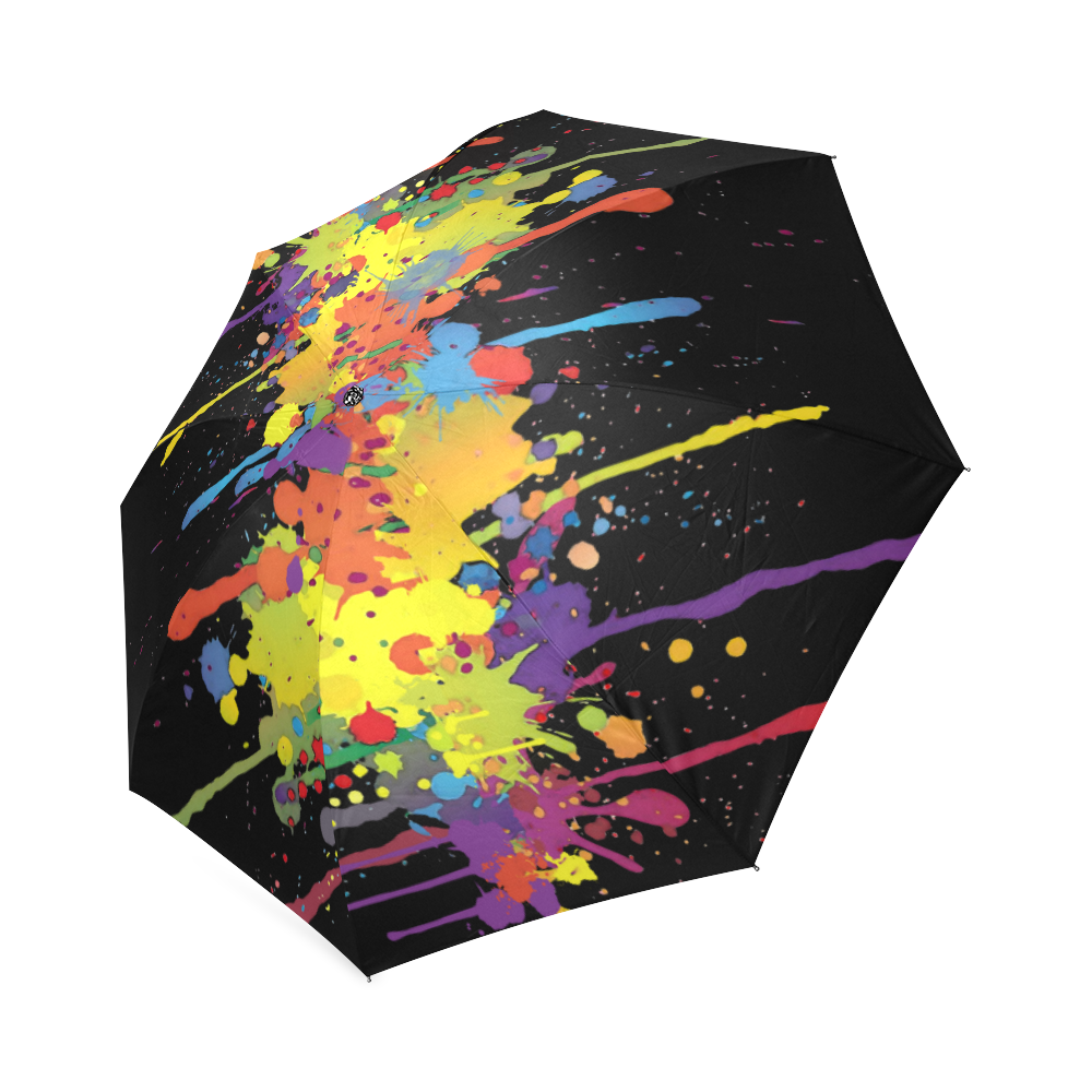 CRAZY multicolored double running SPLASHES Foldable Umbrella (Model U01)