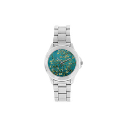 Vincent Van Gogh Blossoming Almond Tree Floral Art Unisex Stainless Steel Watch(Model 103)