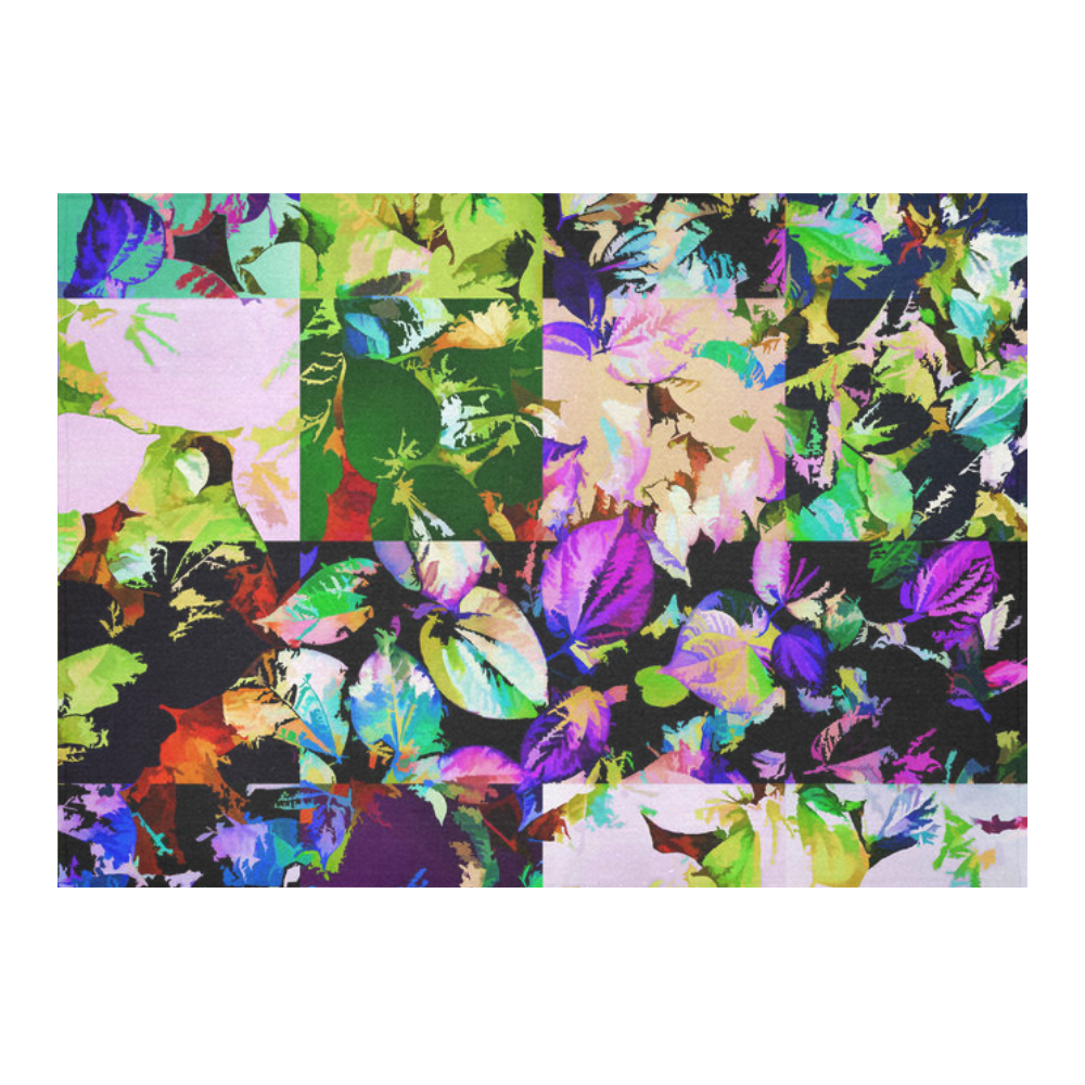 Foliage Patchwork #14 - Jera Nour Cotton Linen Tablecloth 60"x 84"