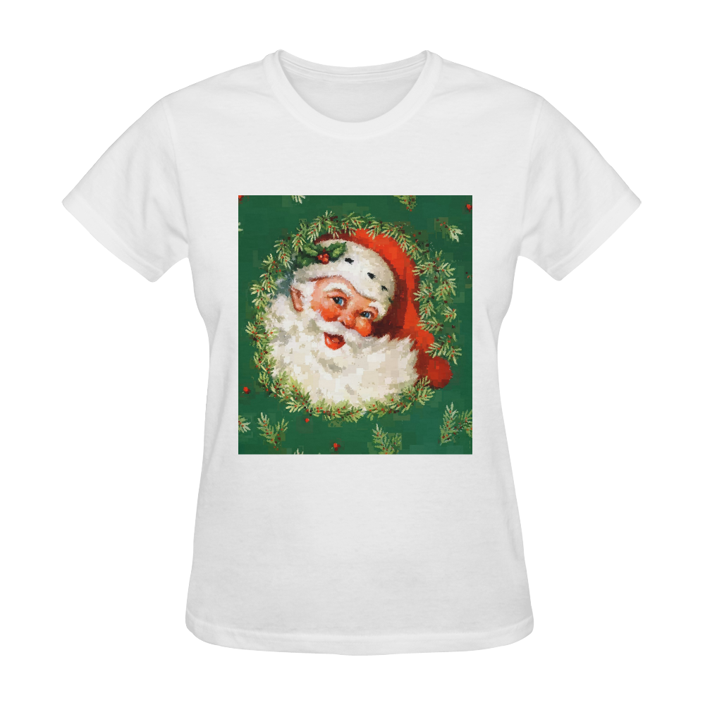 Jolly Ole Santa Pixel Sunny Women's T-shirt (Model T05)