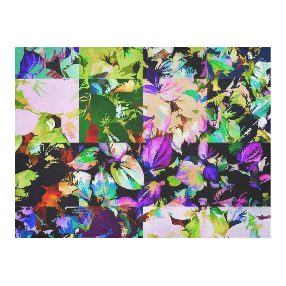 Foliage Patchwork #14 - Jera Nour Cotton Linen Tablecloth 52"x 70"