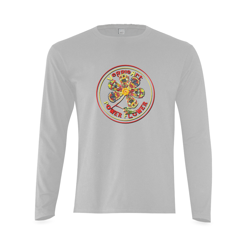 VeggieArt Power Flower Sunny Men's T-shirt (long-sleeve) (Model T08)