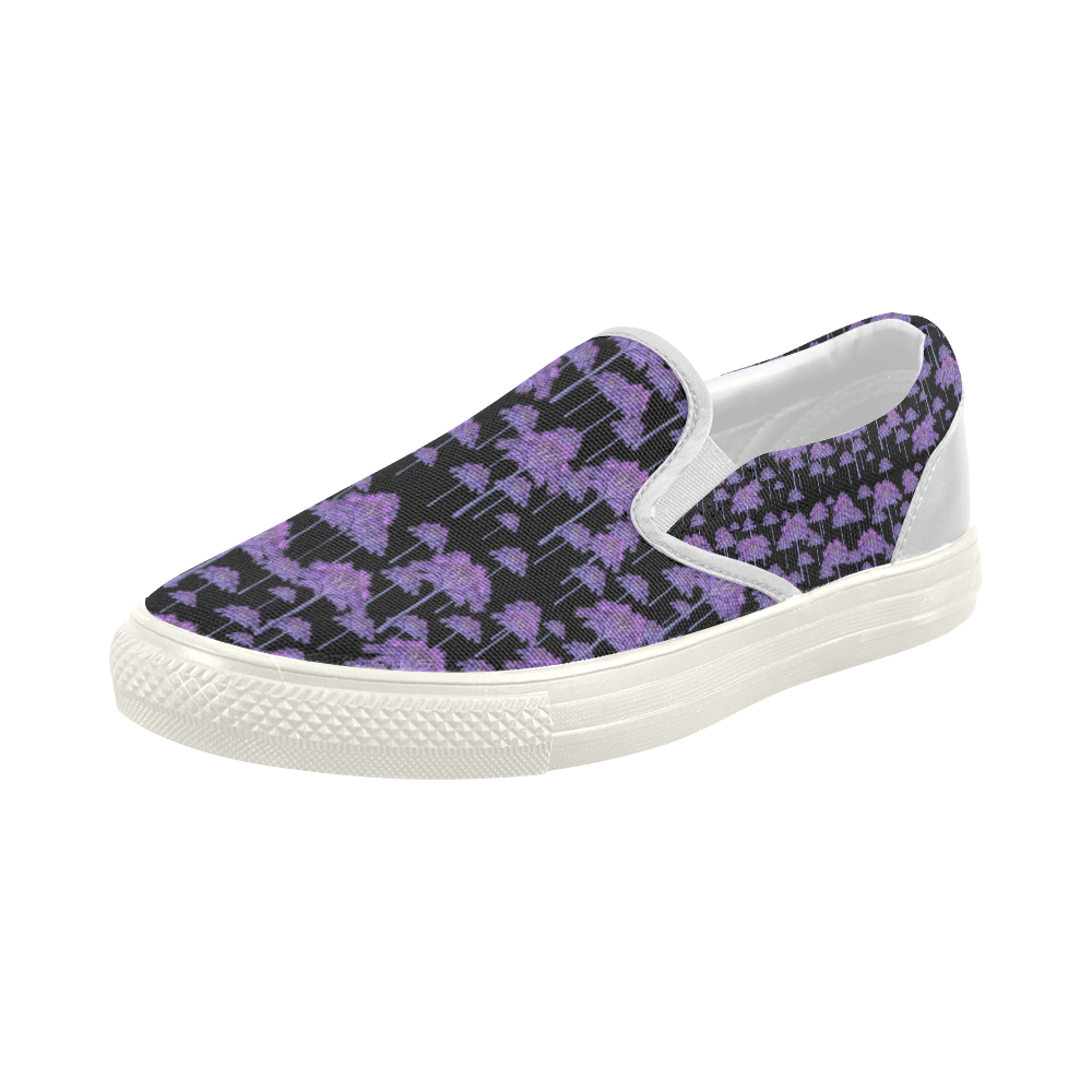 Palm Tree Motif Pattern Women's Slip-on Canvas Shoes (Model 019)