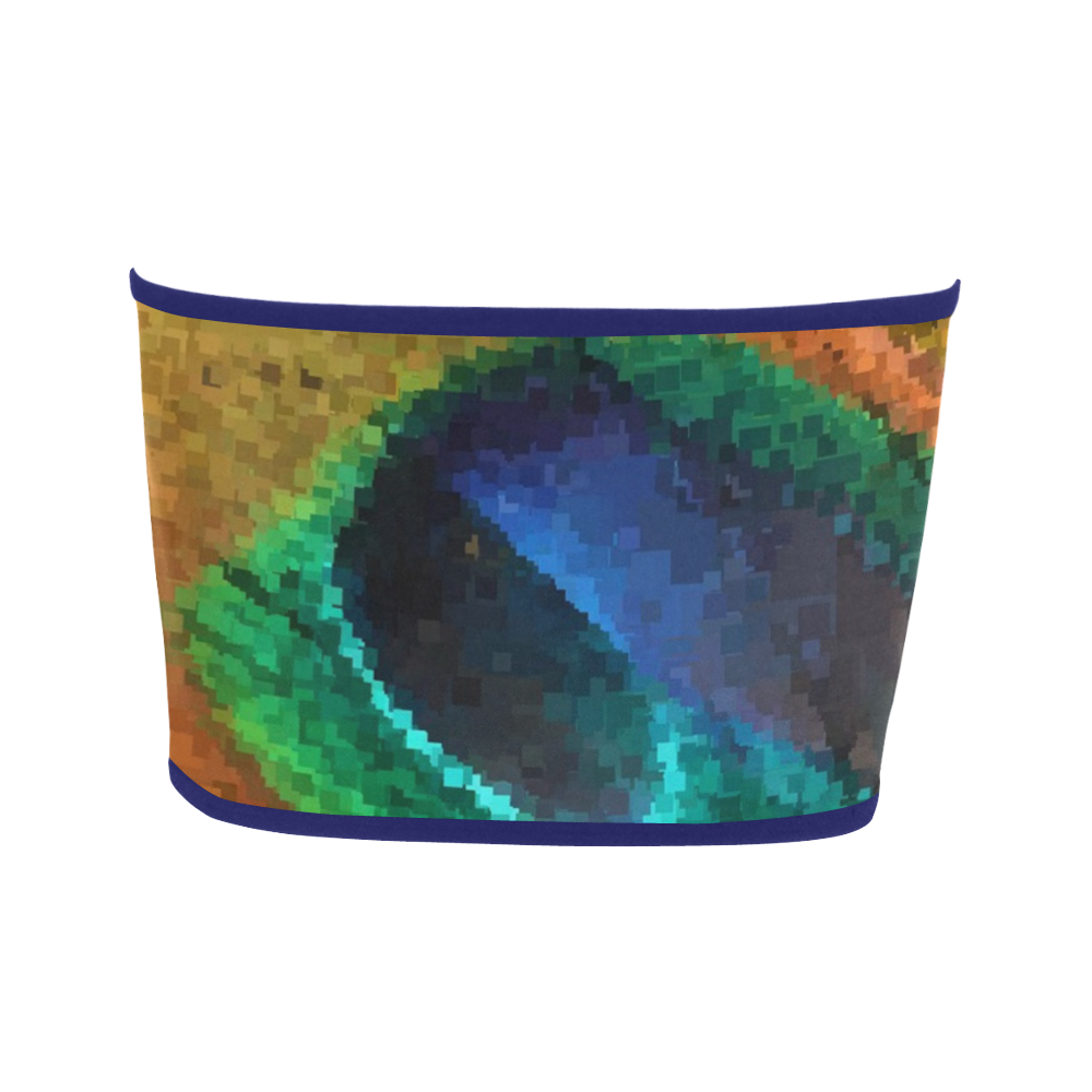 Eye of the Peacock Feather Pixel Bandeau Top