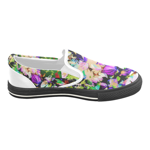 Foliage Patchwork #14 - Jera Nour Women's Unusual Slip-on Canvas Shoes (Model 019)