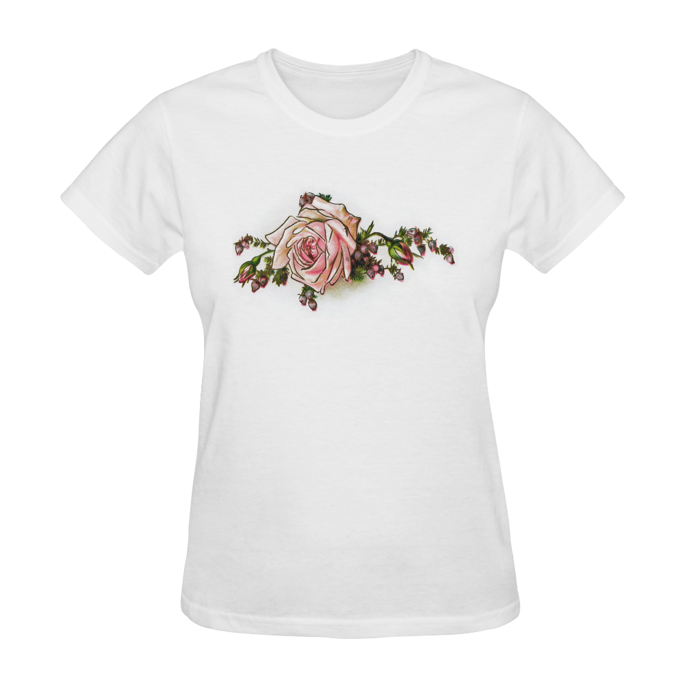 Vintage Rose Floral Sunny Women's T-shirt (Model T05)
