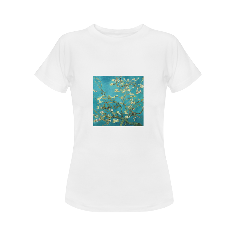 Vincent Van Gogh Blossoming Almond Tree Floral Art Women's Classic T-Shirt (Model T17）