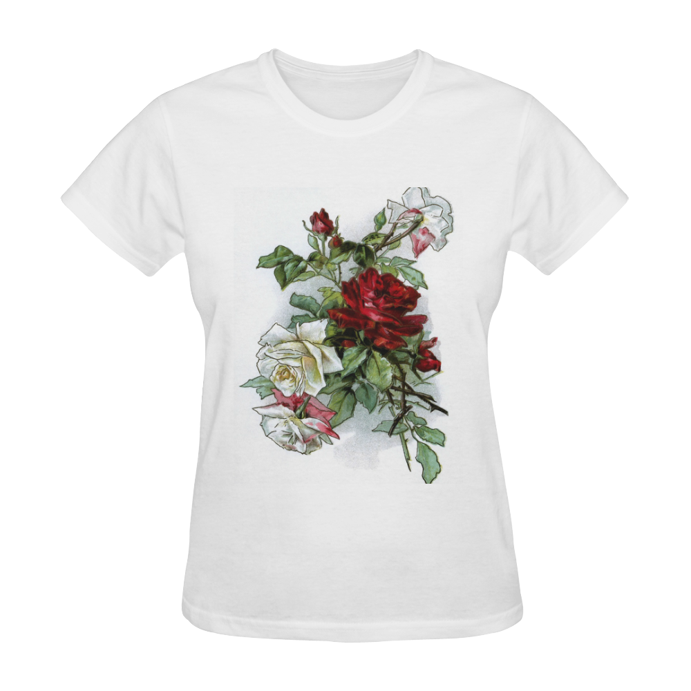 Vintage Roses Floral Sunny Women's T-shirt (Model T05)