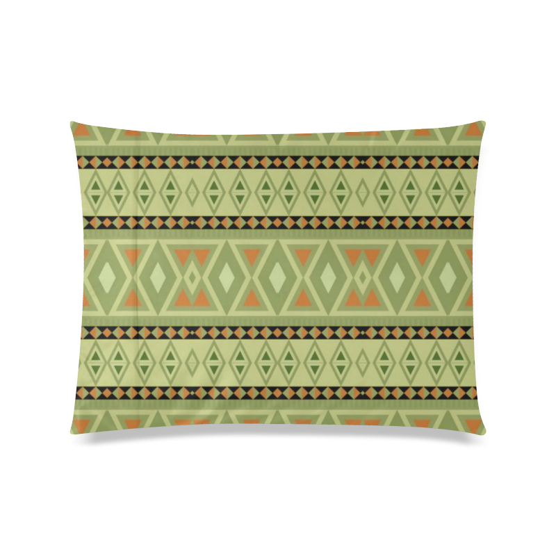 fancy tribal pattern LEO olive Custom Zippered Pillow Case 20"x26"(Twin Sides)