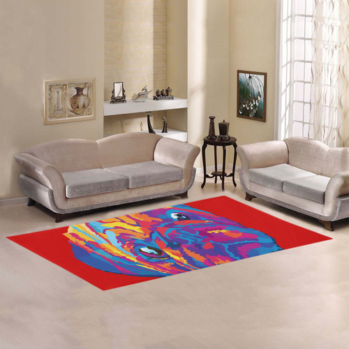 pop art pug Area Rug 7'x3'3''