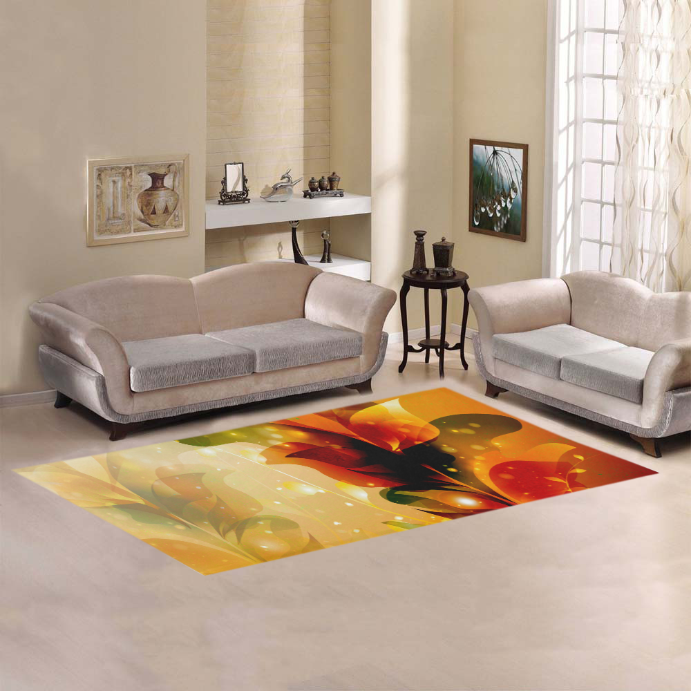 Awesome abstract flowers Area Rug 7'x3'3''