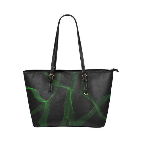Green Leather Tote Bag/Small (Model 1651)