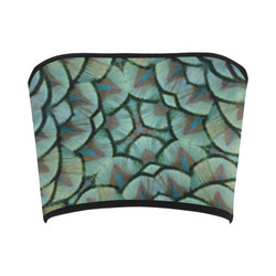 Elegant Peacock Feathers Kaleidoscope Bandeau Top