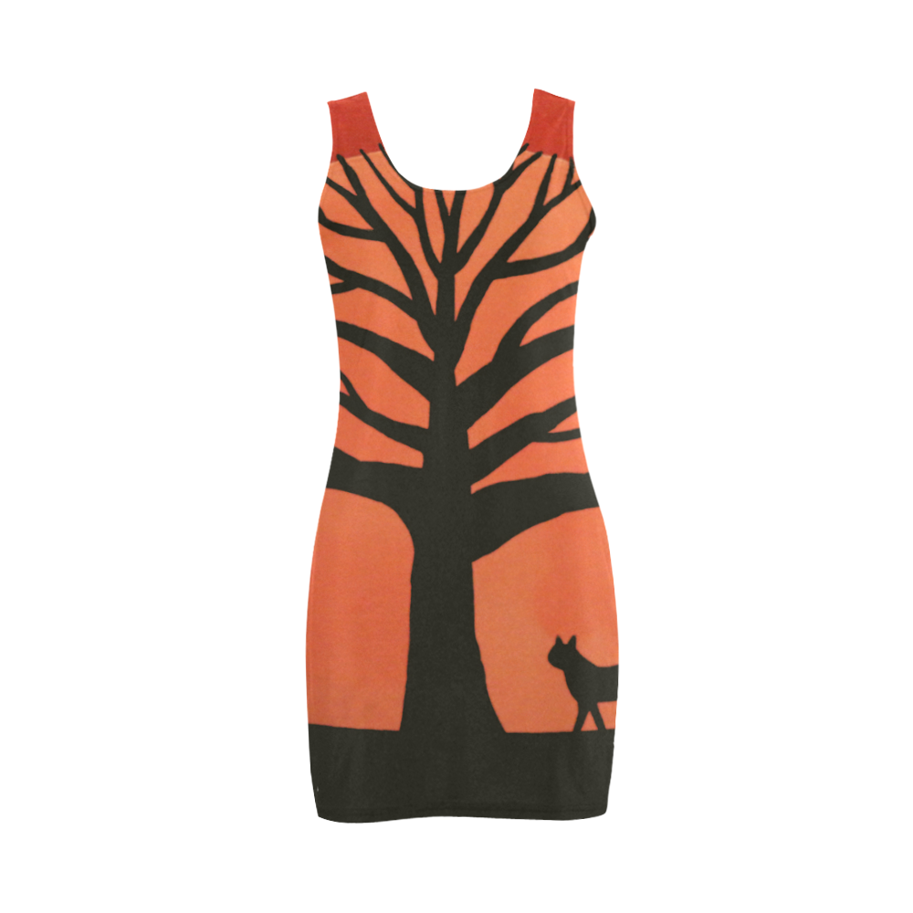 Spooky Cat Tree Medea Vest Dress (Model D06)