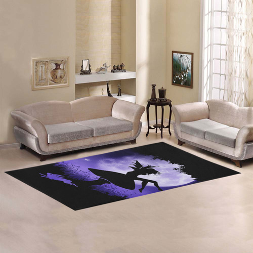fairy in the moonlight Area Rug 7'x3'3''