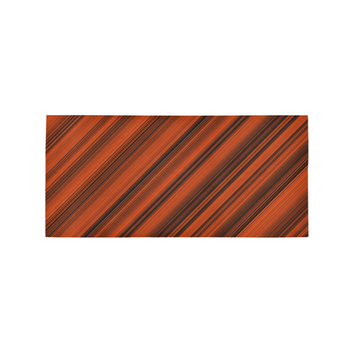 Orange Black Diagonal Stripes Area Rug 7'x3'3''
