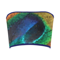 Eye of the Peacock Feather Pixel Bandeau Top