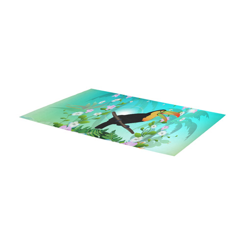 Cute toucan with flowers Area Rug 7'x3'3''