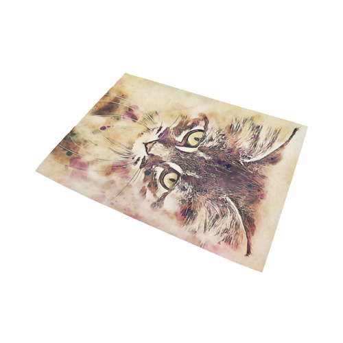 watercolor cat Area Rug7'x5'