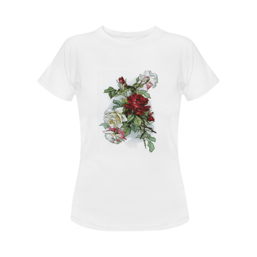 Vintage Roses Floral Women's Classic T-Shirt (Model T17）