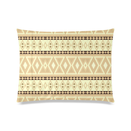 fancy tribal pattern beige LEO Custom Zippered Pillow Case 20"x26"(Twin Sides)