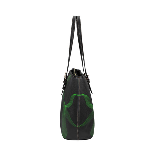 Green Leather Tote Bag/Large (Model 1651)