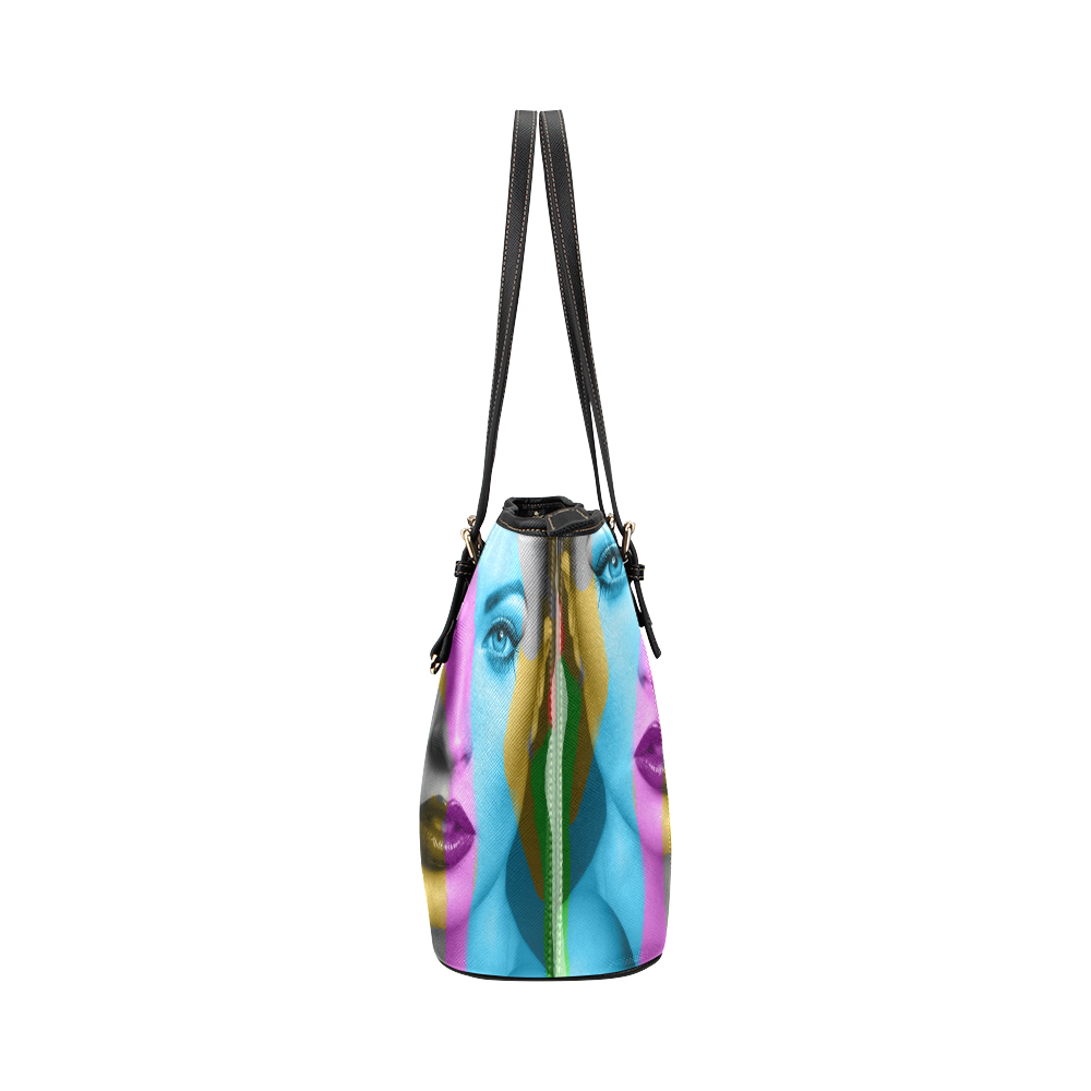 Color Leather Tote Bag/Small (Model 1651)