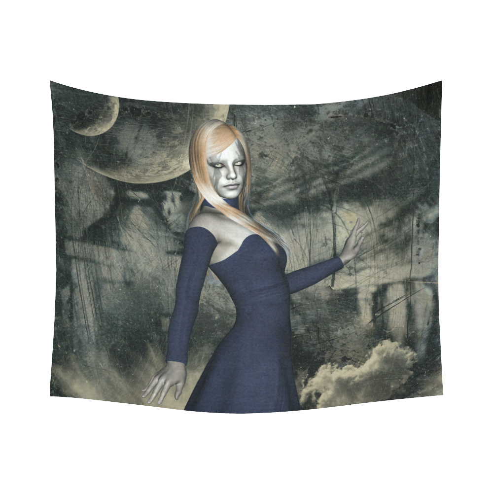 Fairy in the dark site Cotton Linen Wall Tapestry 60"x 51"