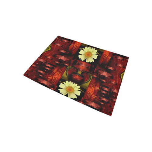 Love and flowers in the colors of love popart Area Rug 5'3''x4'