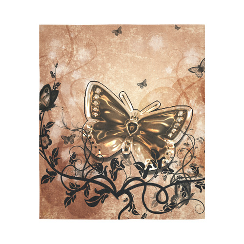 Wonderful butterflies and floral elements Cotton Linen Wall Tapestry 51"x 60"