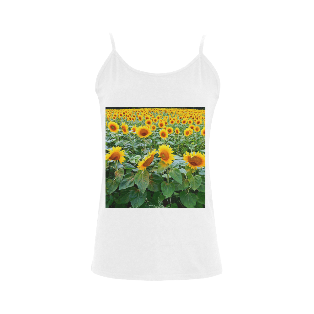 Sunflower Field Women's Spaghetti Top (USA Size) (Model T34)