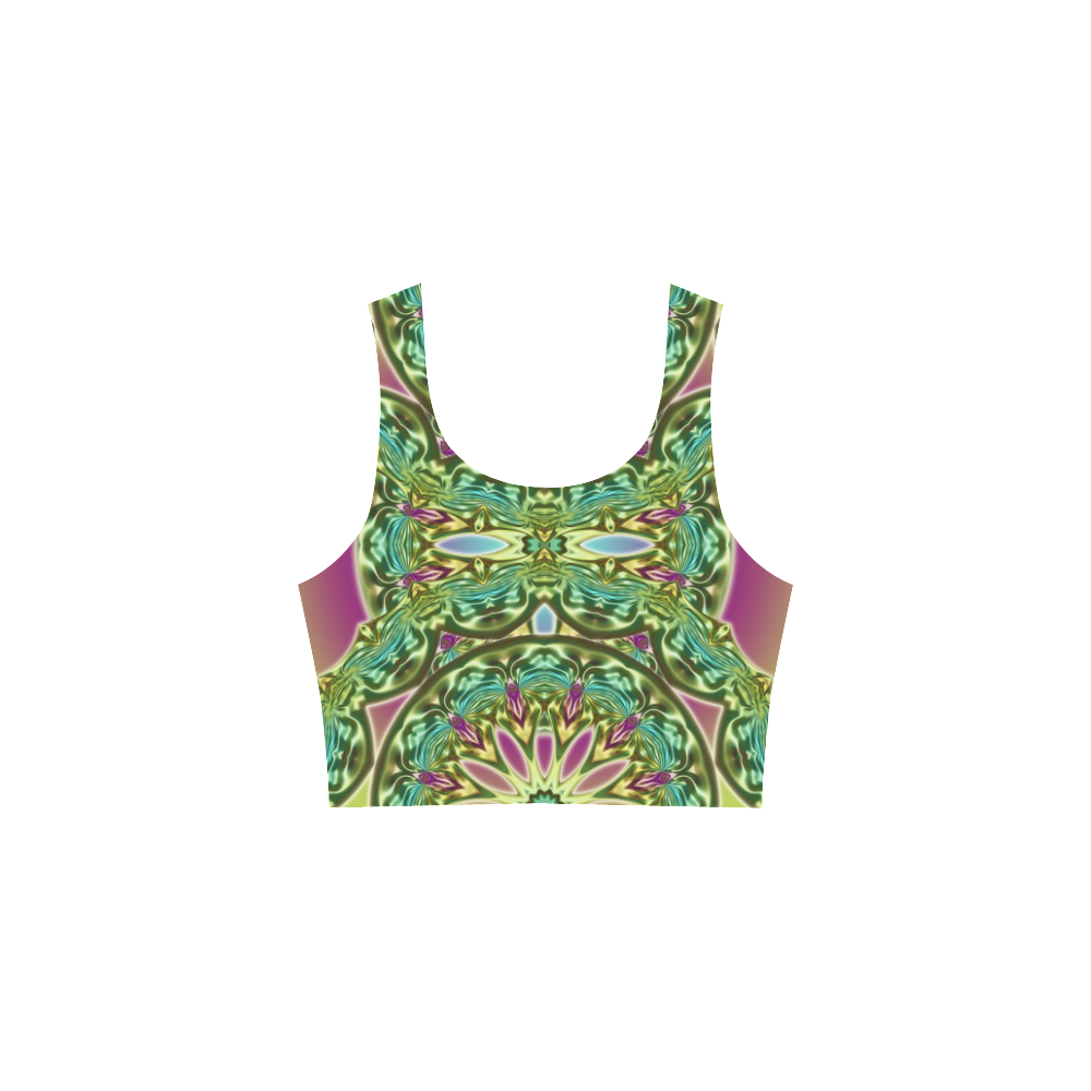 One and two half MANDALA green magenta cyan Atalanta Sundress (Model D04)