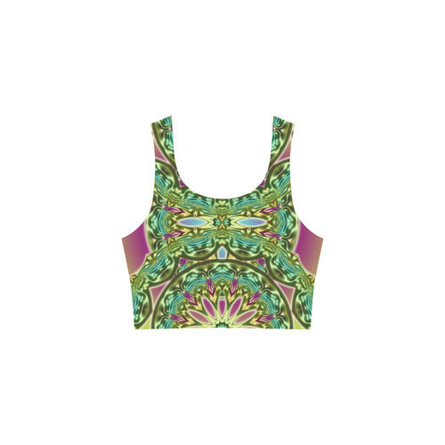 One and two half MANDALA green magenta cyan Atalanta Sundress (Model D04)