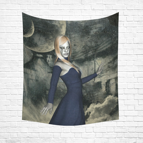 Fairy in the dark site Cotton Linen Wall Tapestry 51"x 60"