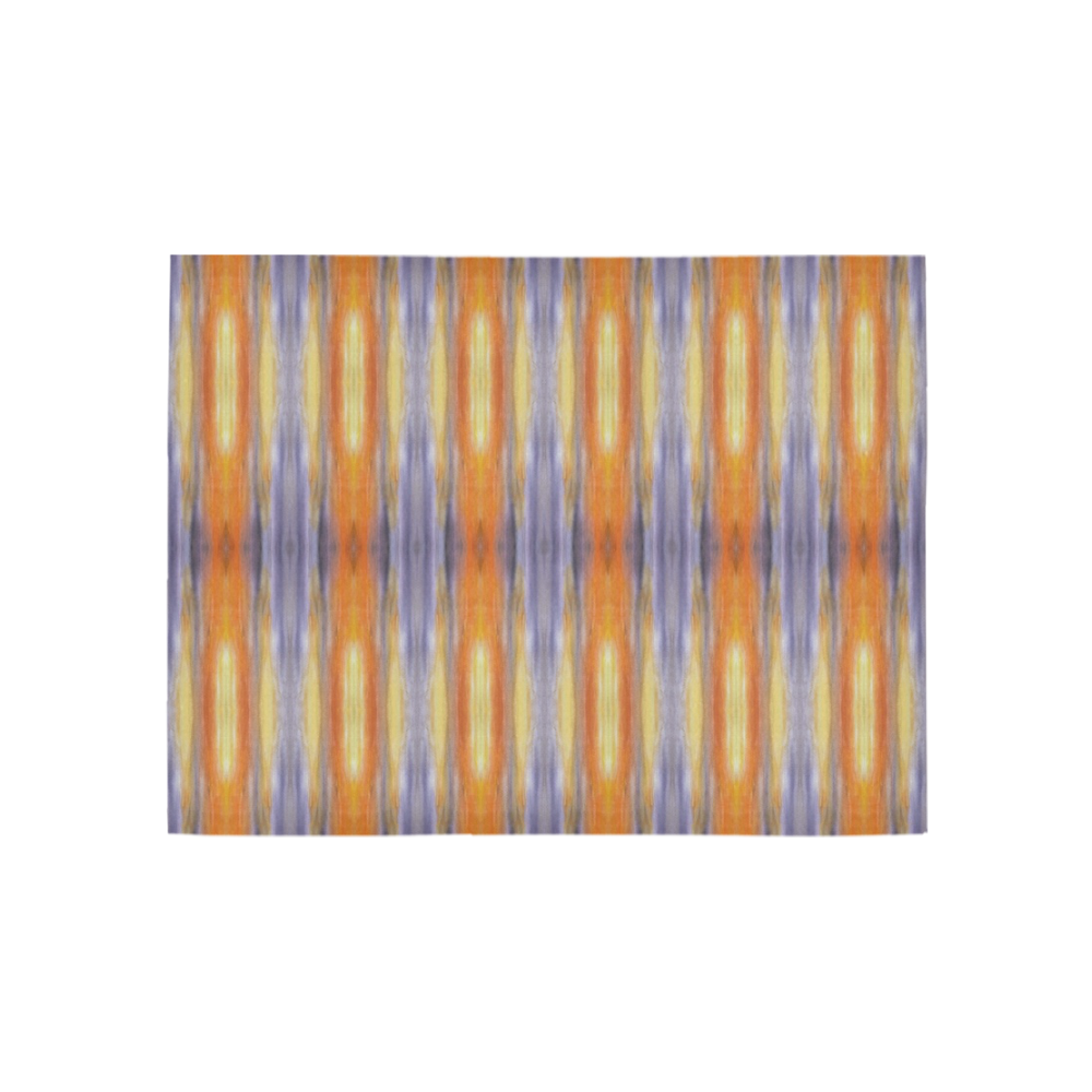 Gray Orange Stripes Pattern Area Rug 5'3''x4'