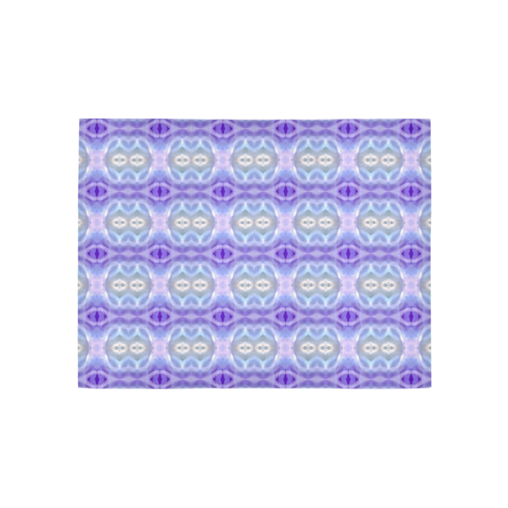Light Blue Purple White Girly Pattern Area Rug 5'3''x4'