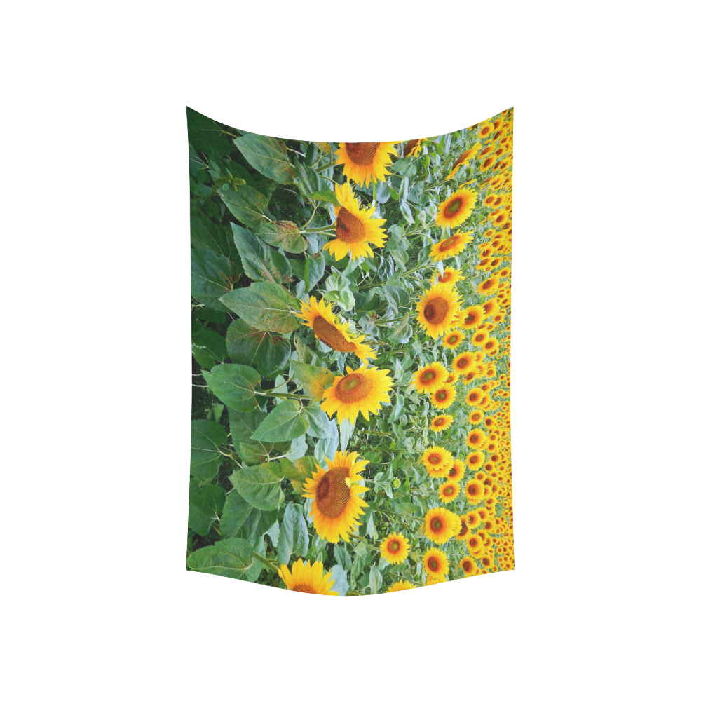 Sunflower Field Cotton Linen Wall Tapestry 60"x 40"