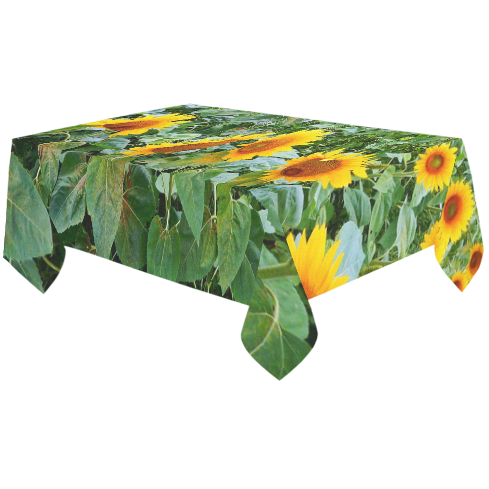 Sunflower Field Cotton Linen Tablecloth 60"x120"