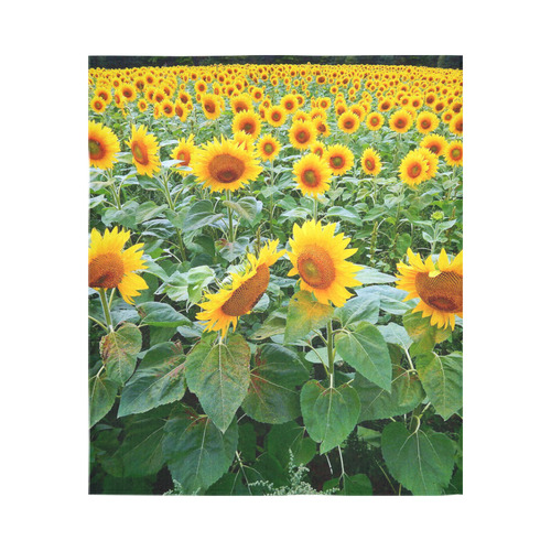 Sunflower Field Cotton Linen Wall Tapestry 51"x 60"