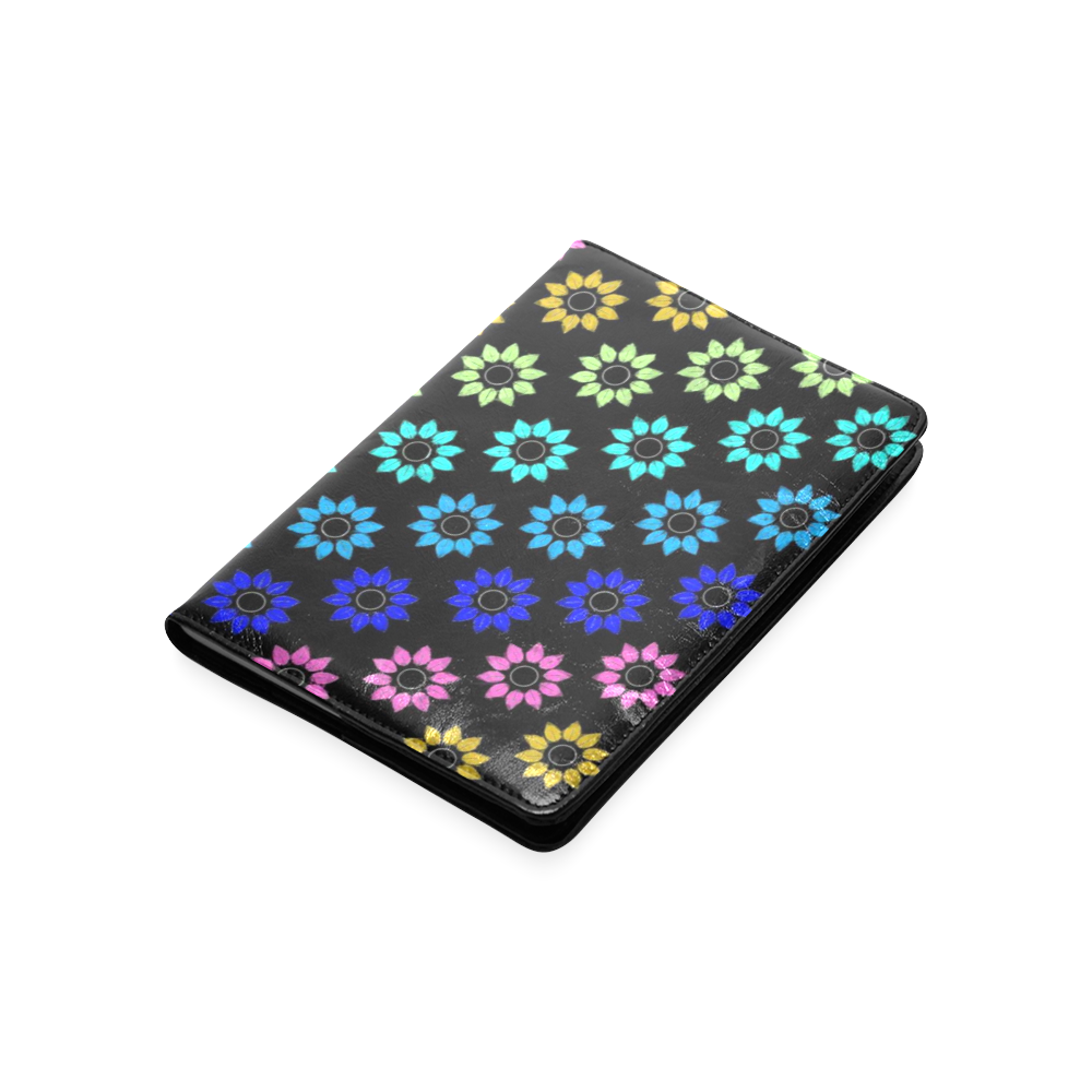 Rainbow Floral Black Custom NoteBook A5