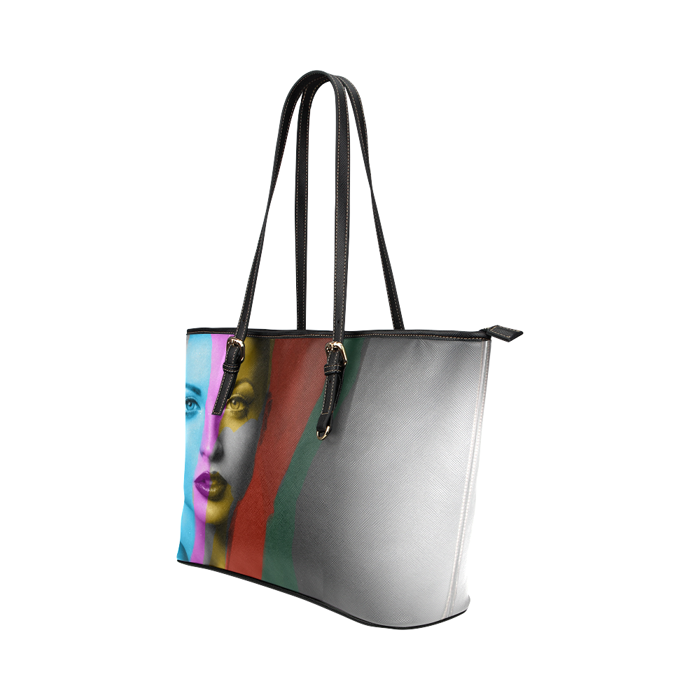 Just Colors Leather Tote Bag/Large (Model 1651)
