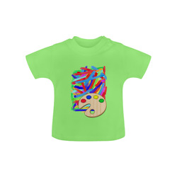 Colorful Finger Painting  with Artists Palette Baby Classic T-Shirt (Model T30)