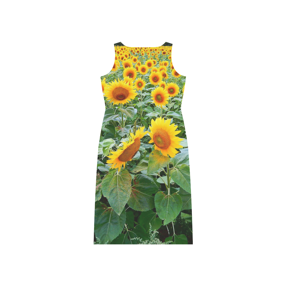 Sunflower Field Phaedra Sleeveless Open Fork Long Dress (Model D08)