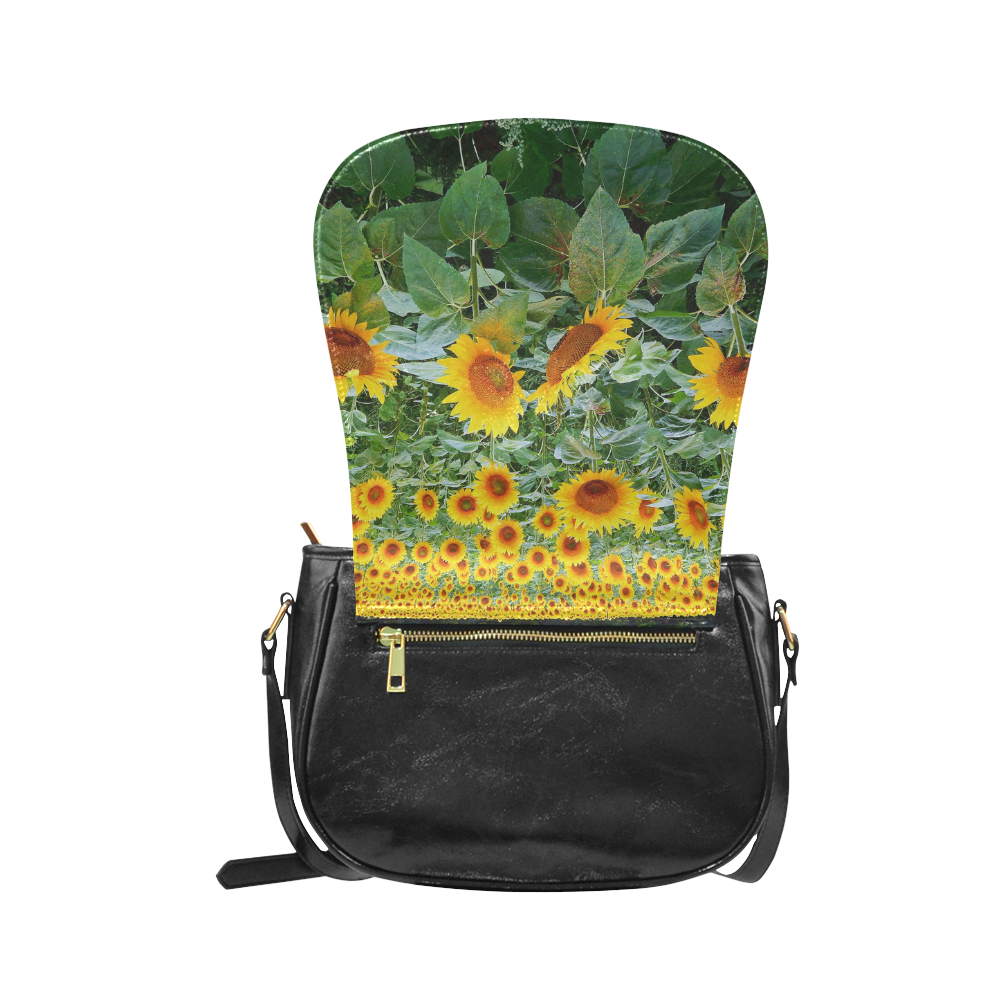 Sunflower Field Classic Saddle Bag/Large (Model 1648)