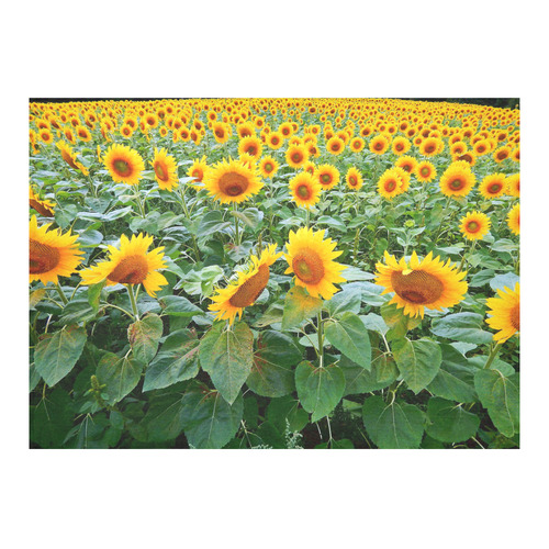 Sunflower Field Cotton Linen Tablecloth 60"x 84"