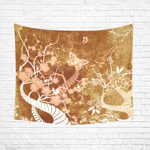 The fantasy forest with butterflies Cotton Linen Wall Tapestry 60"x 51"